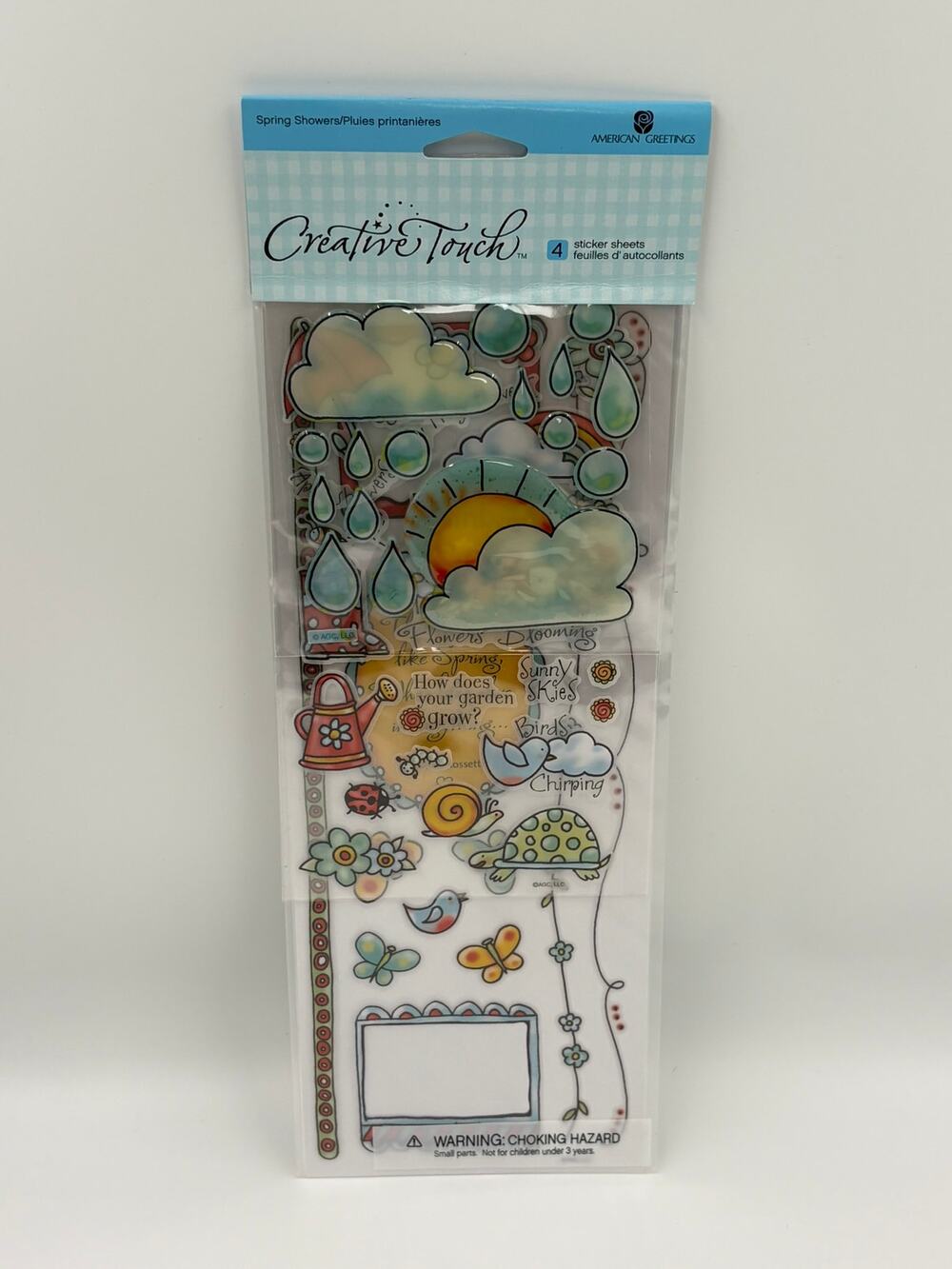American Greetings Creative Touch Spring Showers Stickers 4 Sheets Scrapbook NOS